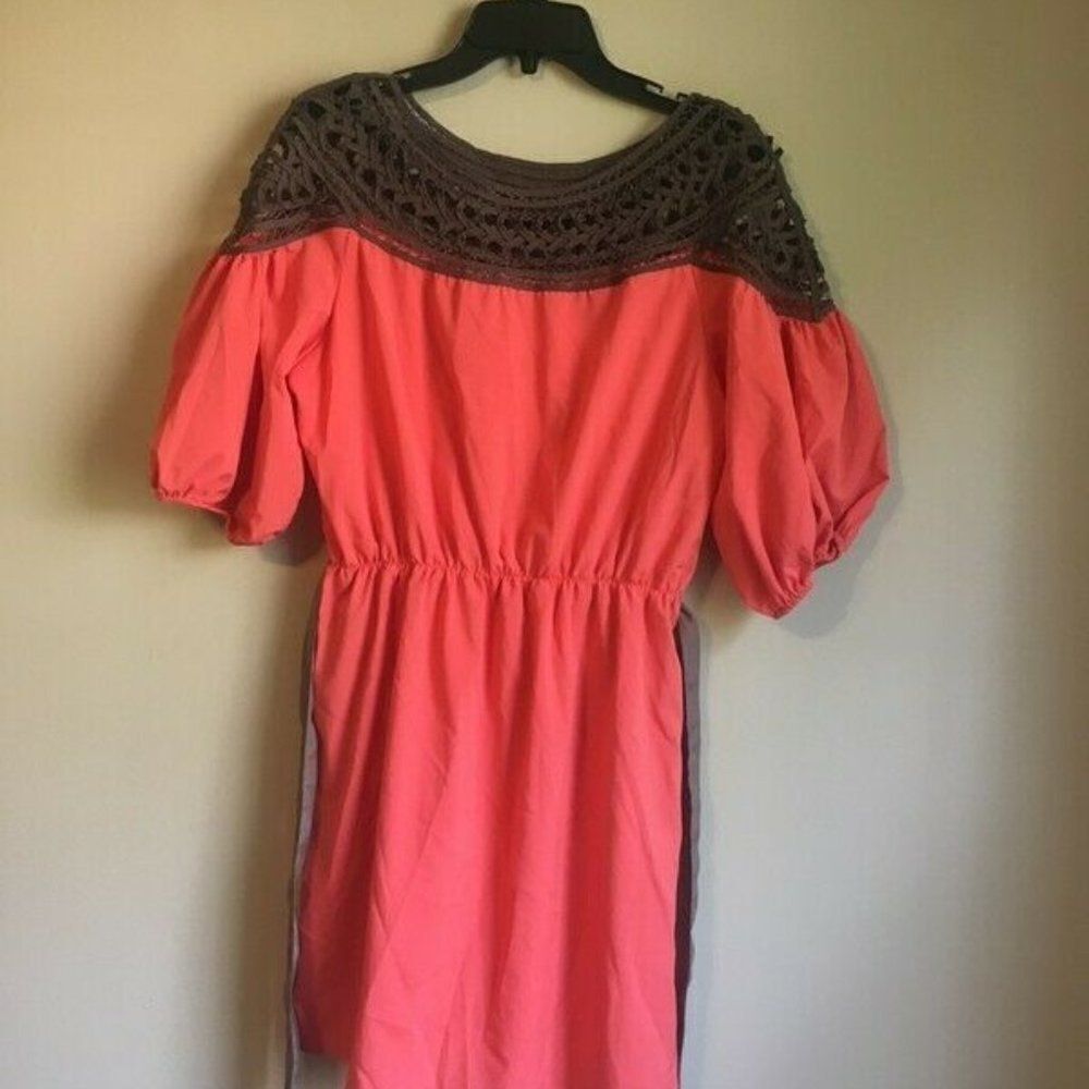 Esley medium brown and coral dress